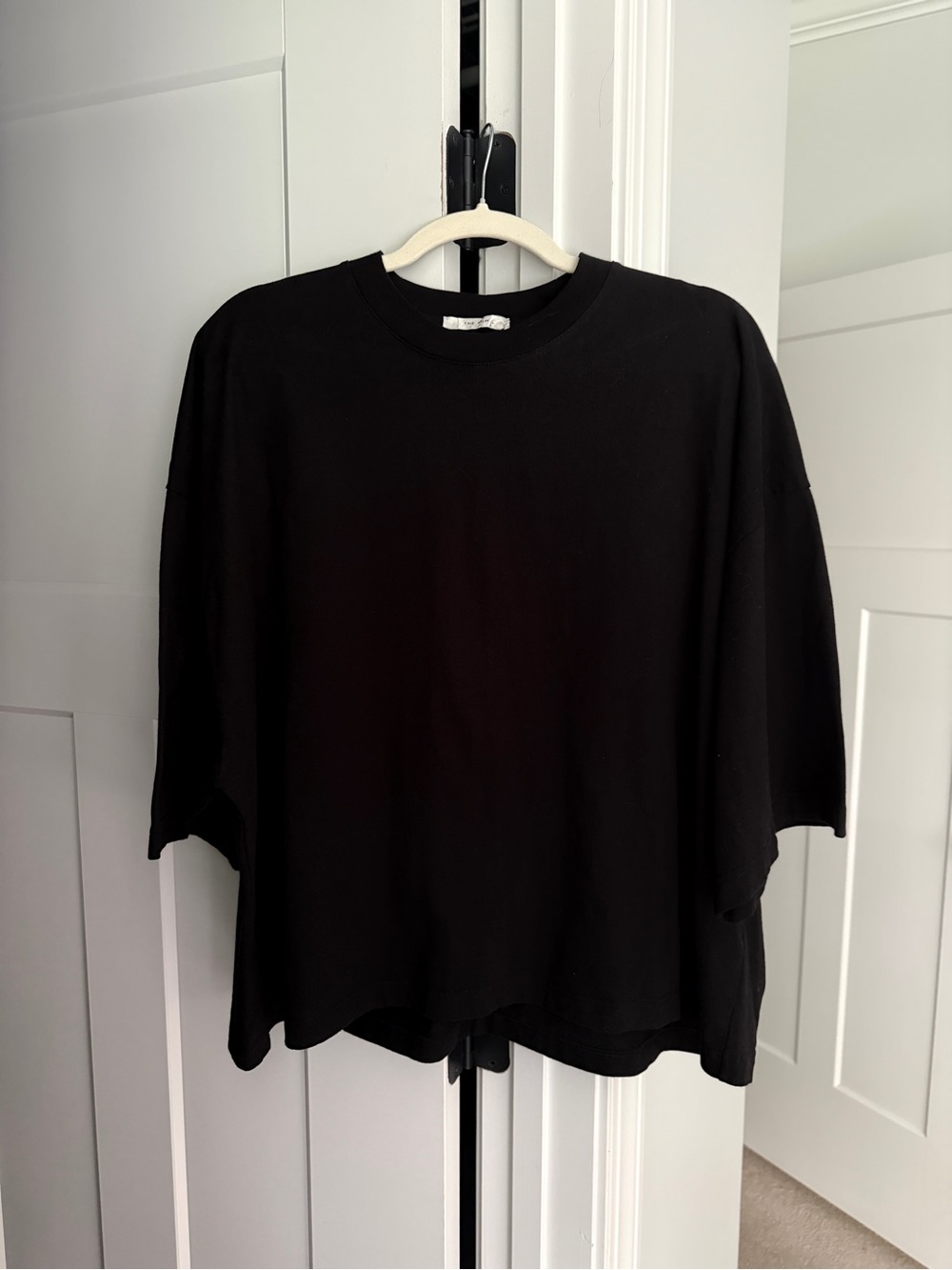 The Row Black cotton short-sleeve crewneck T-shirt relaxed fit - Picture 3 of 7